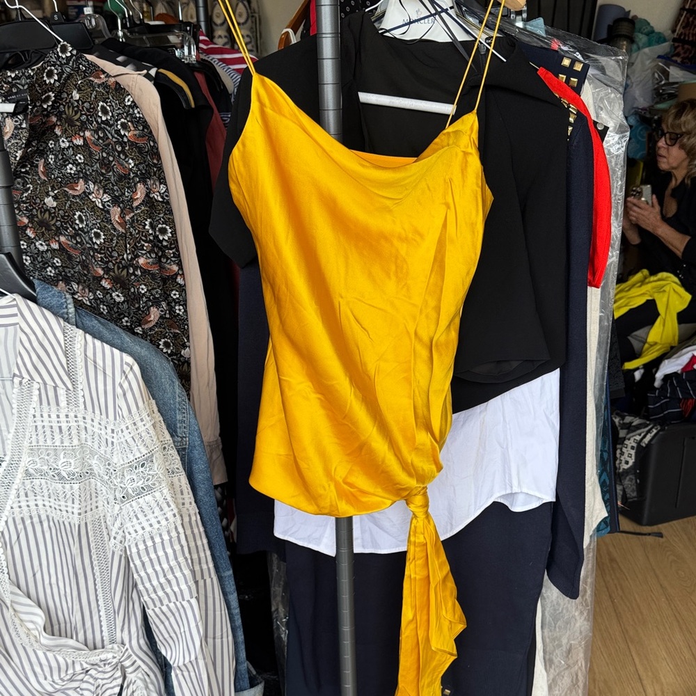 Cinq à Sept Yellow Camisole with Tie Detail